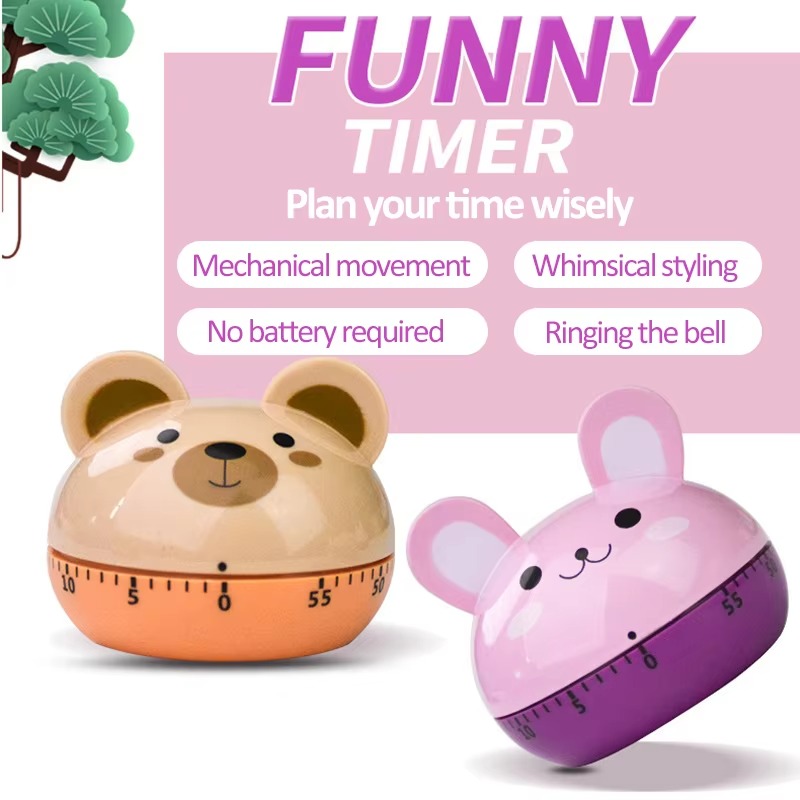 Cute Rabbit Food Timer – Rotating Mechanical Kitchen Timer with ...