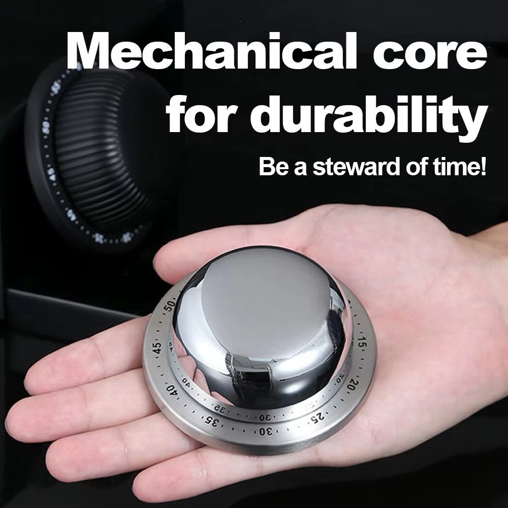 Durable Kitchen Timer Durable Metal Kitchen Timer – Silver Mechanical Cooking Timer